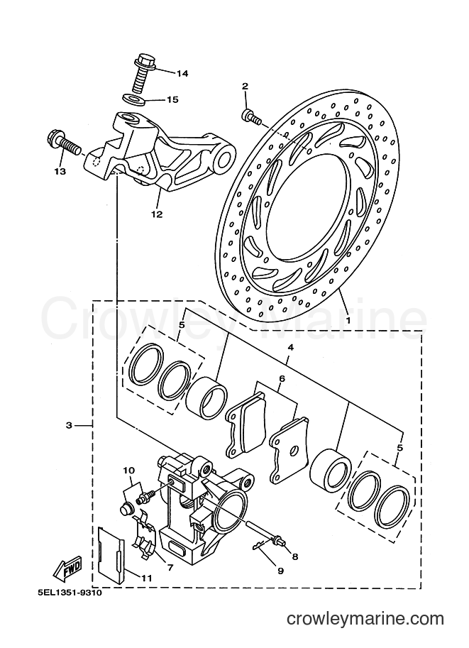 Yamaha Motors XVS1100 (5EL8) [060] - REAR BRAKE CALIPER