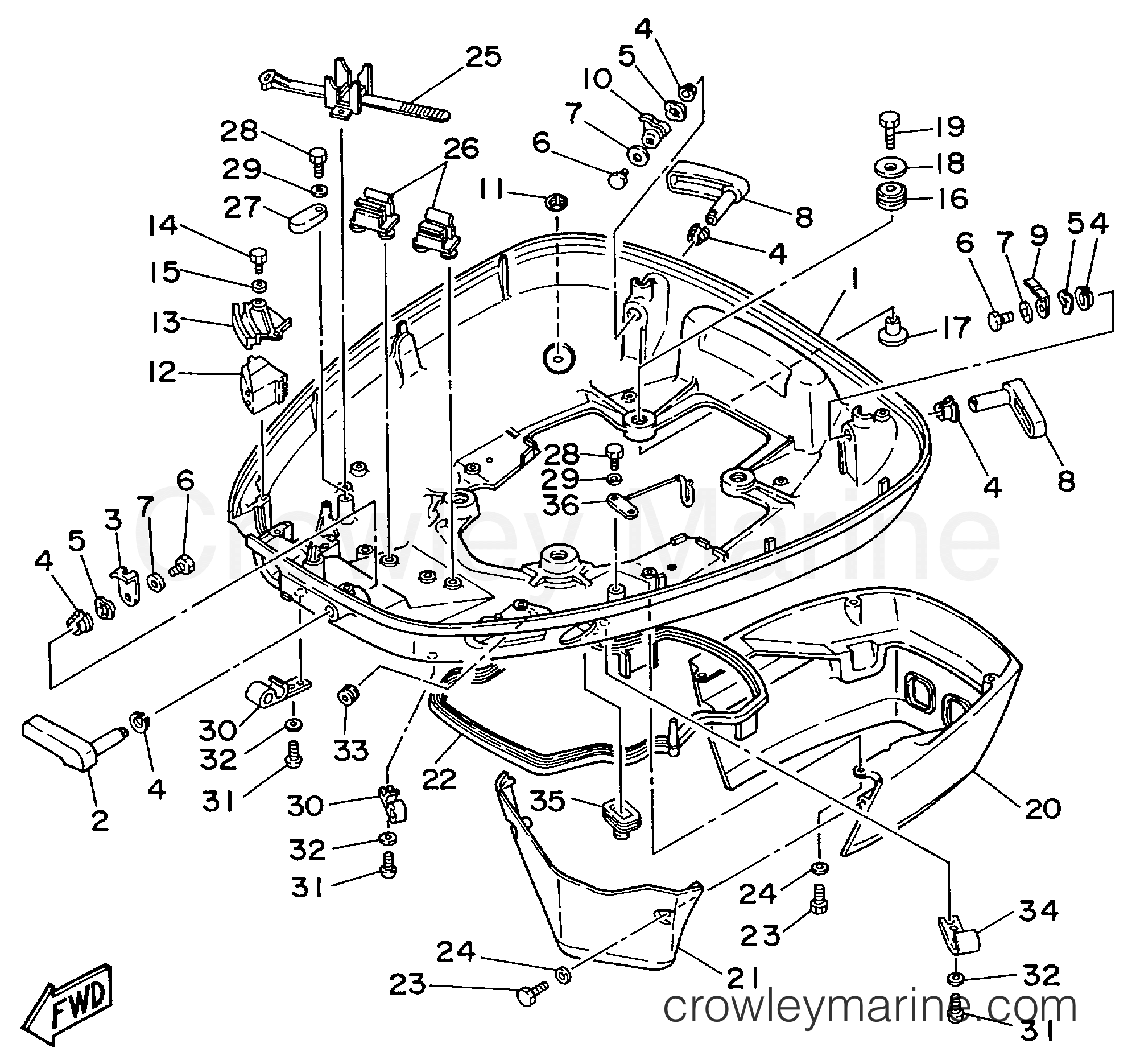 Yamaha Motors V6EXCELXH - BOTTOM COWLING
