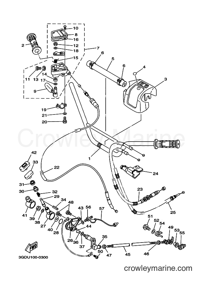 2001 ATV YFM350X - YFM350X (5NF2) [010] - STEERING HANDLE & CABLE