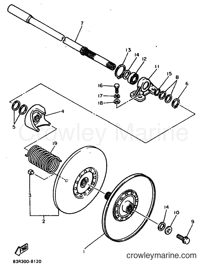 1988 Snowmobile VK540 - VK540 (84R0) [020] - SECONDARY SHEAVE