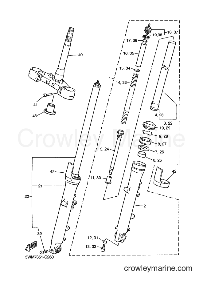 2004 Street Bike XJR1300 - XJR1300 (5WM7) [080] - FRONT FORK