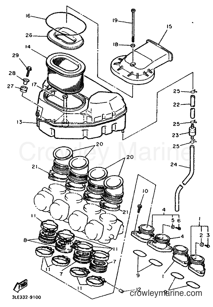 1993 Sport Bike FZR1000 - FZR1000 (3GMC) [999] - INTAKE