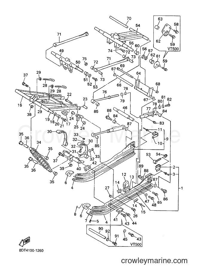 2001 Snowmobile VX500DX - VX500DX (8DT4) [020] - TRACK SUSPENSION 2