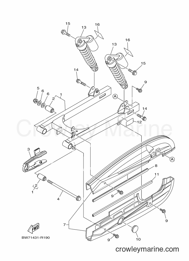 2017 Scooter T115FS-5 - T115FS-5 (BW72) [010] - REAR ARM & SUSPENSION