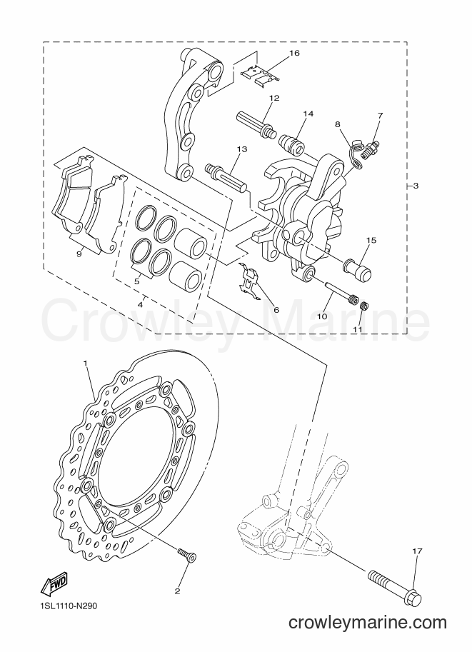 2014 Dirt Bike YZ250F - YZ250F (1SM2) [010] - FRONT BRAKE CALIPER