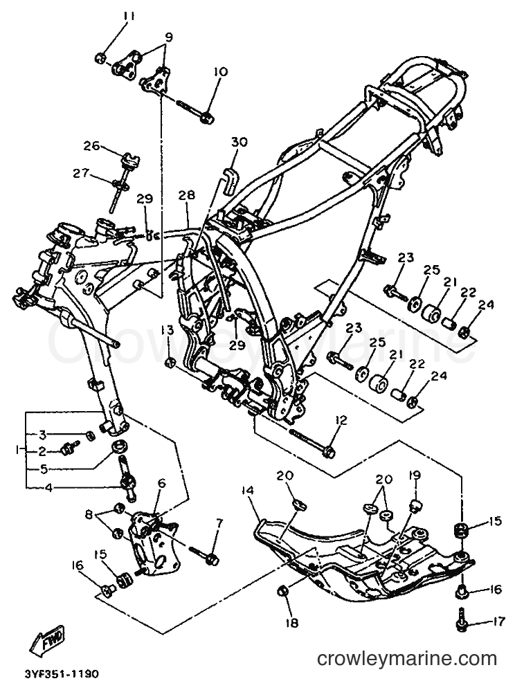 1992 Dirt Bike XTZ660 - XTZ660 (3YF3) [999] - FRAME