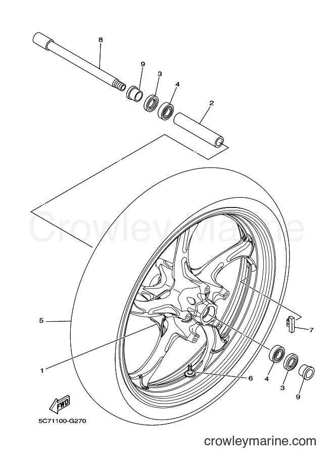 Yamaha Motors XV1900CU (29PR) [010] - FRONT WHEEL