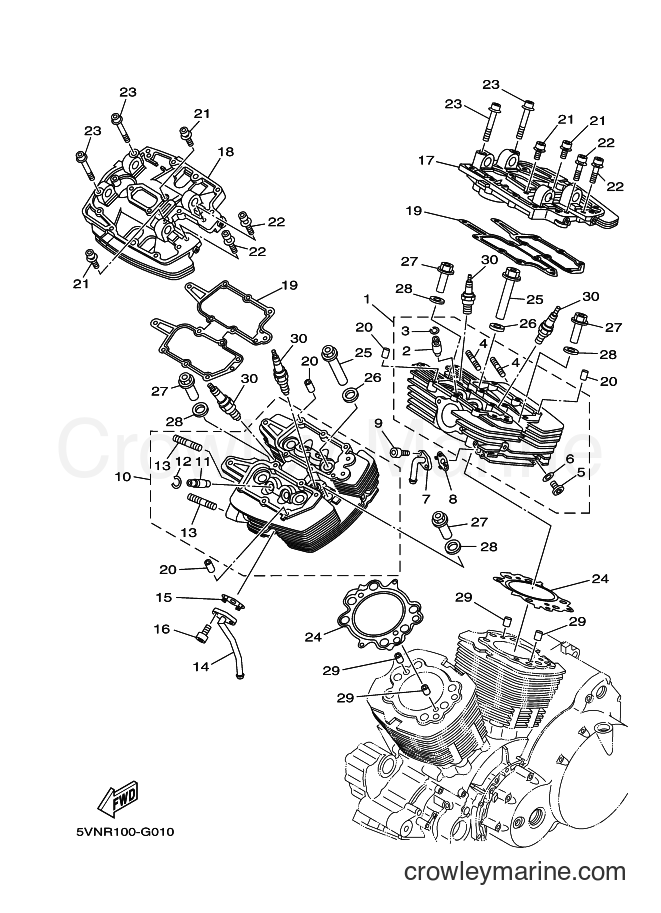 Yamaha Motors XV1700A (35S3) [010] - CYLINDER HEAD