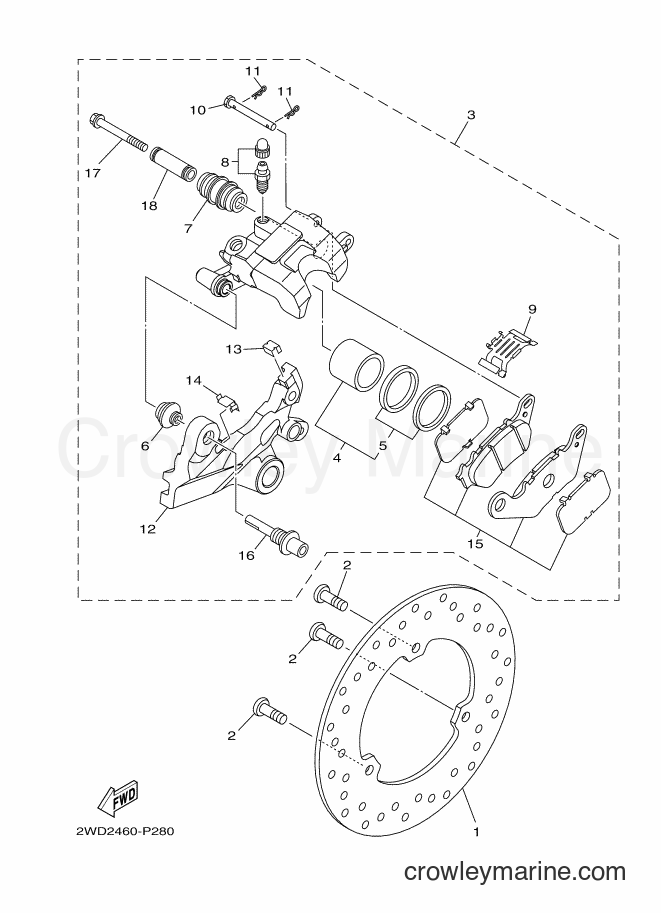 Yamaha Motors YZF-R3A (B02B) [050] - REAR BRAKE CALIPER