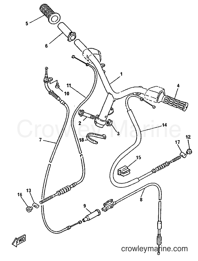 1996 Scooter YA50F - YA50F (4SN2) [999] - STEERING HANDLE & CABLE