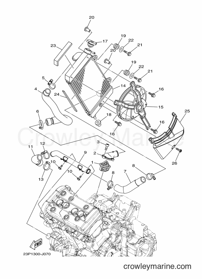 2012 Dirt Bike XT1200Z - XT1200Z (23PC) [020] - RADIATOR & HOSE