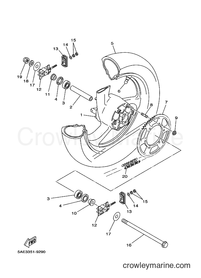 2000 Dirt Bike TDR125 - TDR125 (5AN8) [030] - REAR WHEEL
