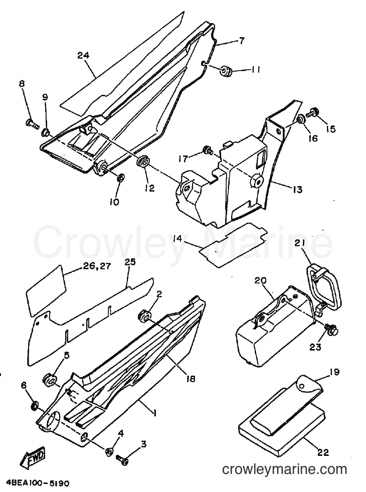 1995 Dirt Bike XT225 - XT225 (4BEC) [010] - SIDE COVER
