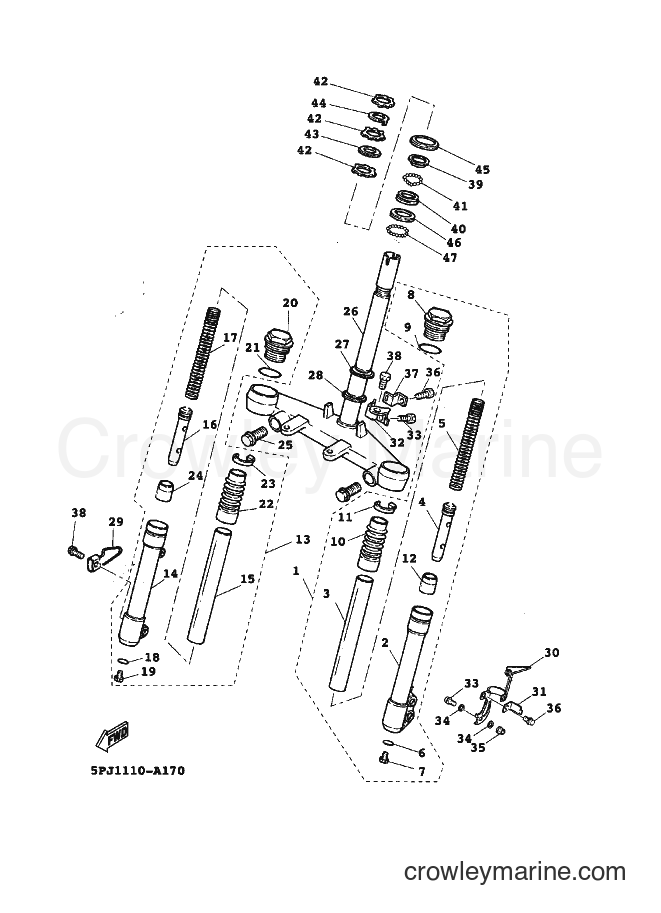 Yamaha Motors YW50 (5PN1) [010] - FRONT FORK
