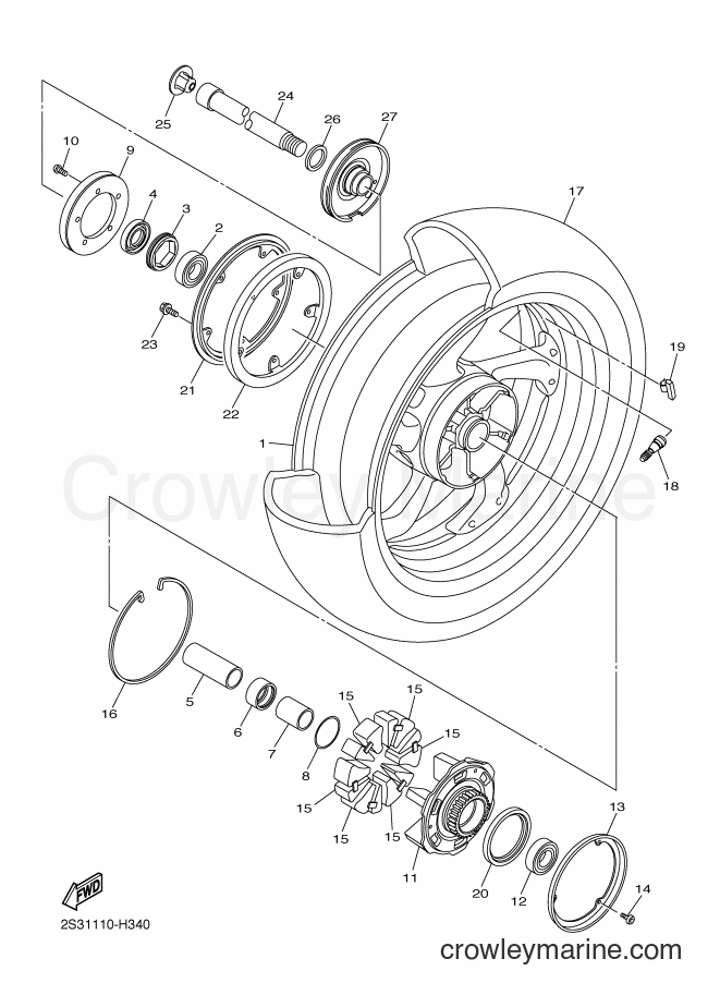 Yamaha Motors VMX17 (2CEL) [010] - REAR WHEEL