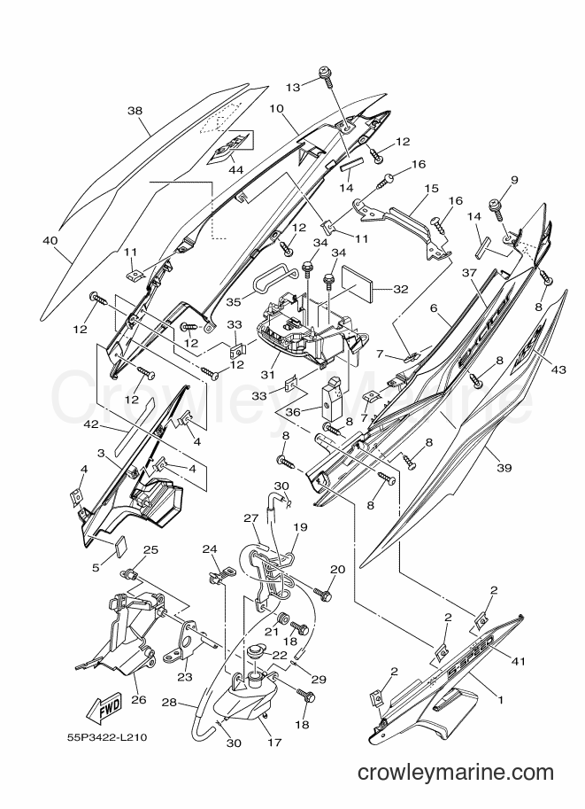 2012 Scooter T135HC - T135HC (55P3) [010] - SIDE COVER