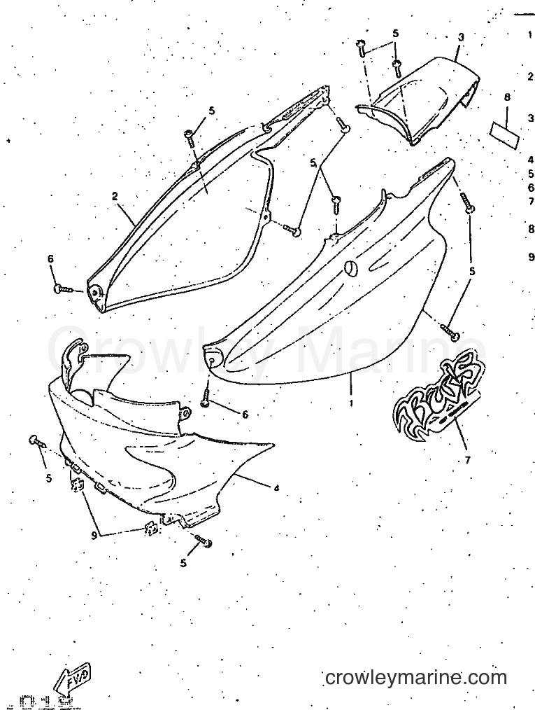 1997 Scooter CW50RS - CW50RS (4TDB) [999] - SIDE COVER