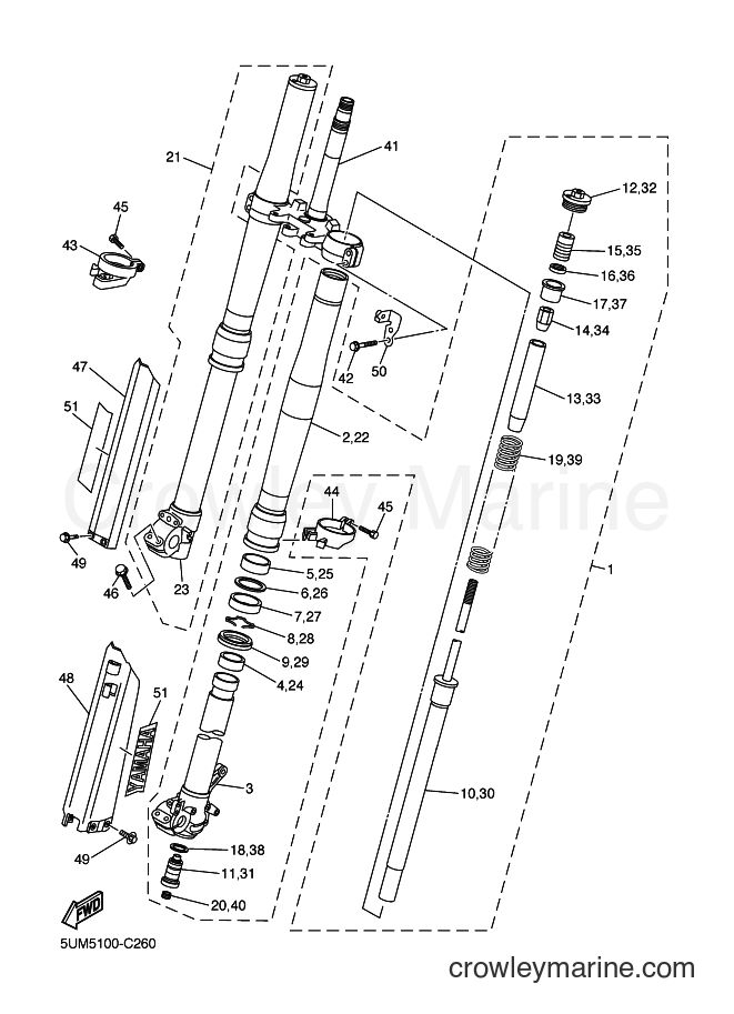 2004 Dirt Bike WR250F - WR250F (5UM6) [100] - FRONT FORK