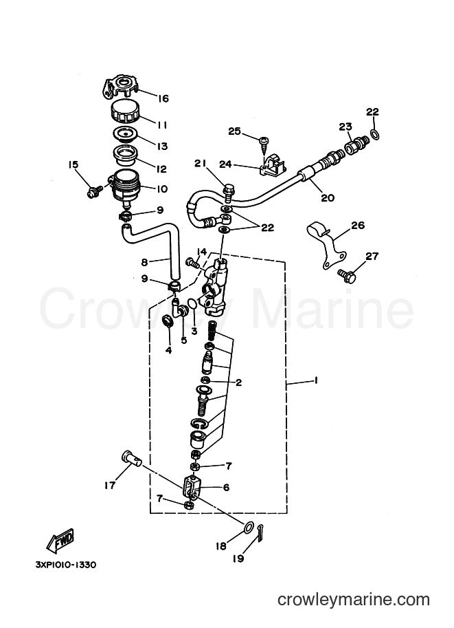 1991 Dirt Bike WR200R - WR200R (4BF1) [010] - REAR MASTER CYLINDER