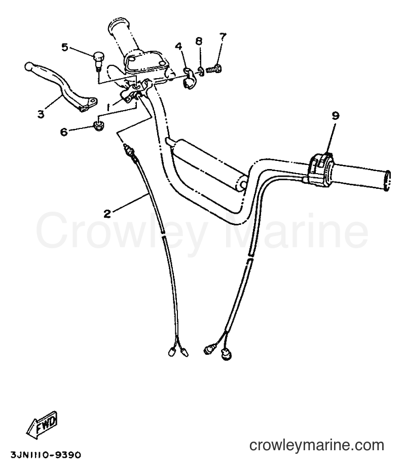 1989 ATV YFU1 - YFU1 (3JN2) [010] - HANDLE SWITCH & LEVER