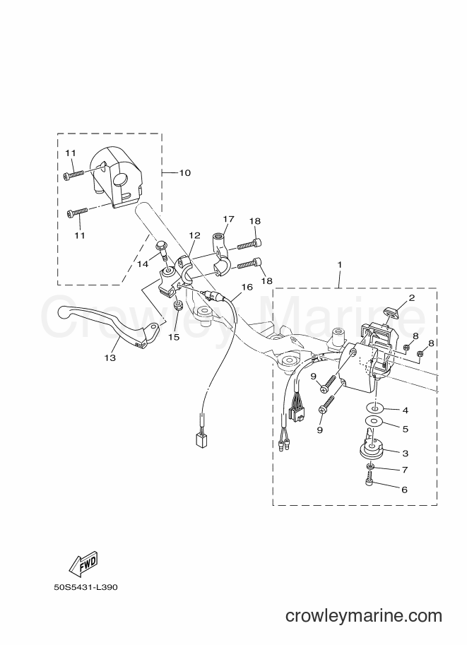 Yamaha Motors T110L (50P3) [010] - HANDLE SWITCH & LEVER