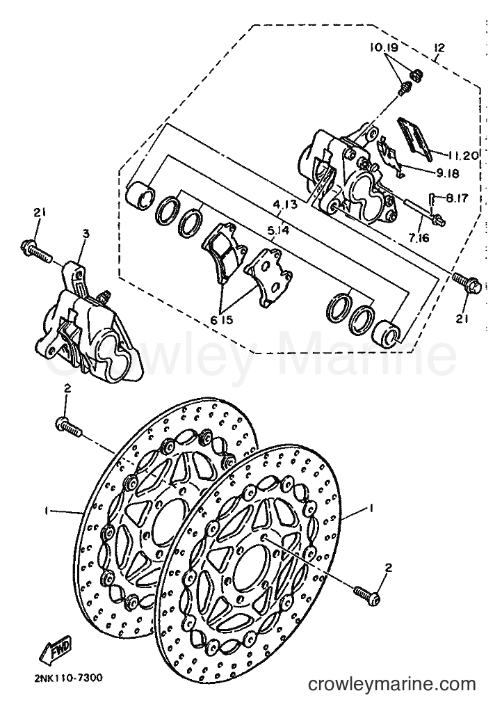 Yamaha Motors FZR750R (3CS2) [010] - FRONT BRAKE CALIPER