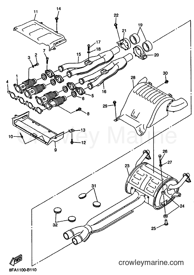 Yamaha Motors RX10 (8FA2) [020] - EXHAUST