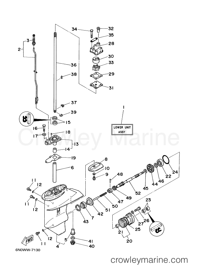 Yamaha Motors 6C (6M8) [00A] - LOWER CASING & DRIVE