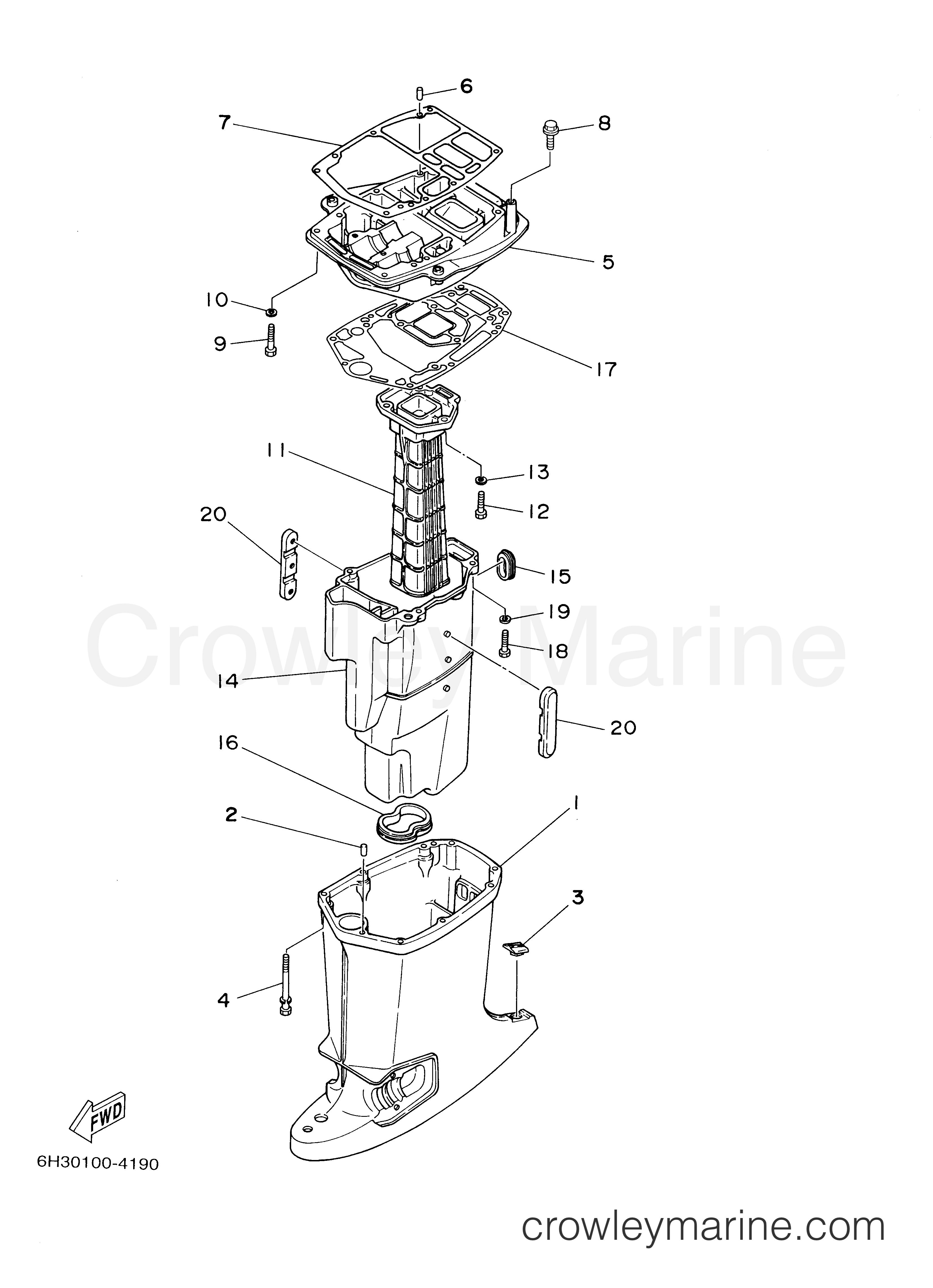 Yamaha Motors 70TLRY - UPPER CASING
