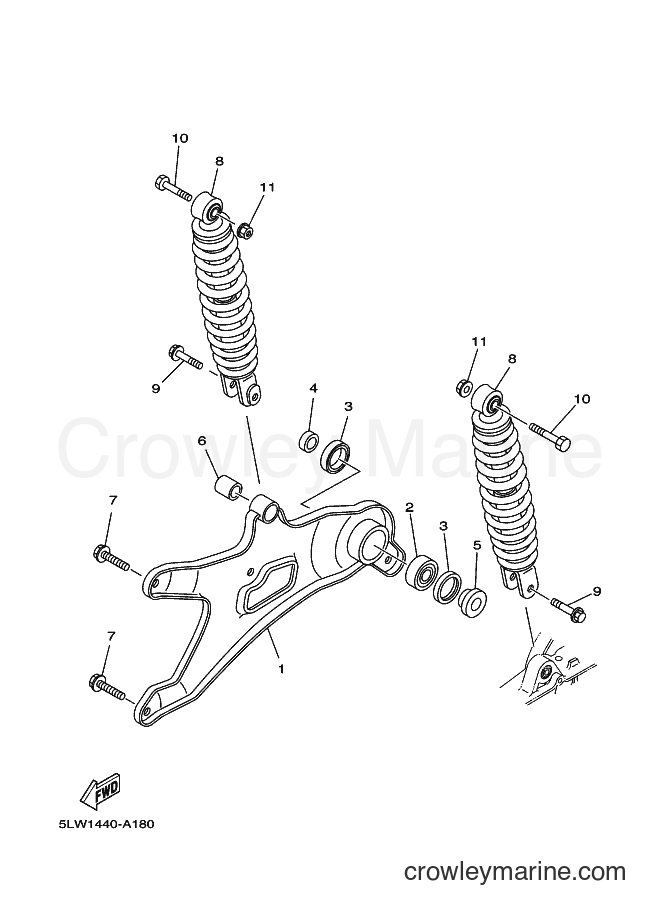 2003 Scooter AT115 - AT115 (5VD1) [010] - REAR ARM & SUSPENSION