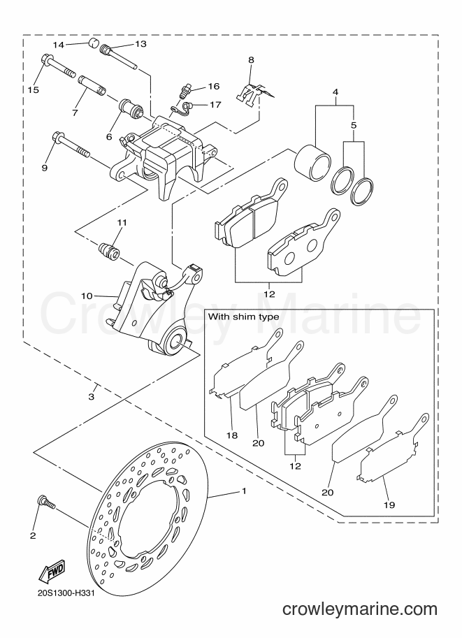 Yamaha Motors XJ6FA (1DG2) [050] - REAR BRAKE CALIPER