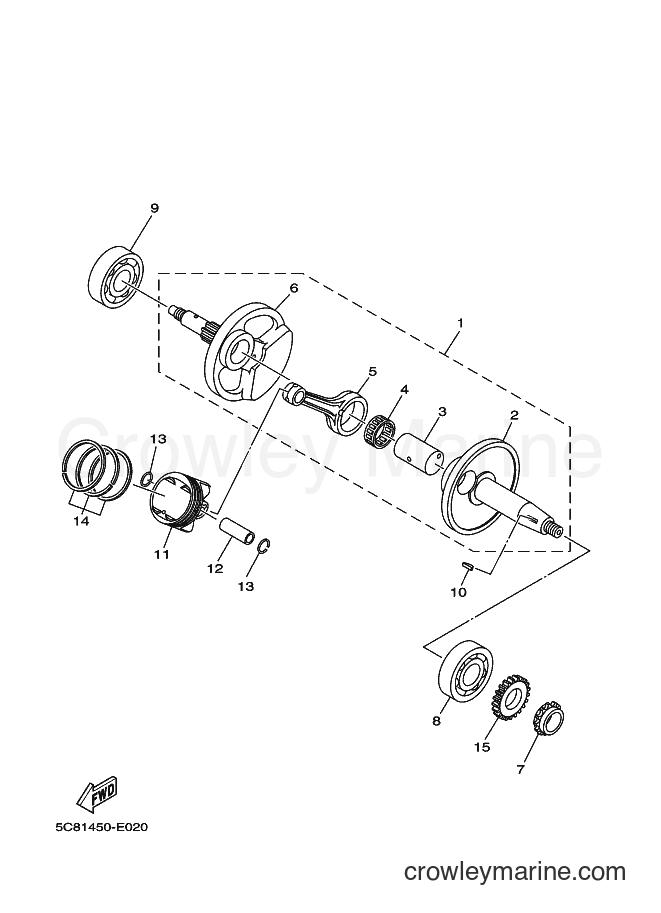 2013 Scooter T135SEC - T135SEC (55S4) [010] - CRANKSHAFT & PISTON