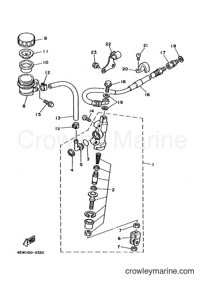 1993 Dirt Bike YZ250 - YZ250 (4EW2) [020] - REAR MASTER CYLINDER