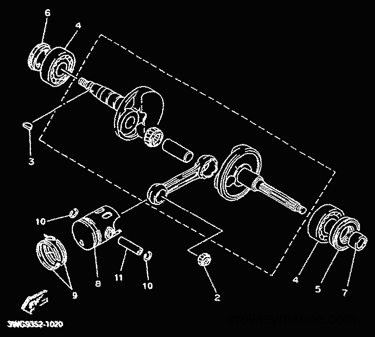 2001 Scooter CY50R - CY50R (3WG9) [010] - CRANKSHAFT & PISTON