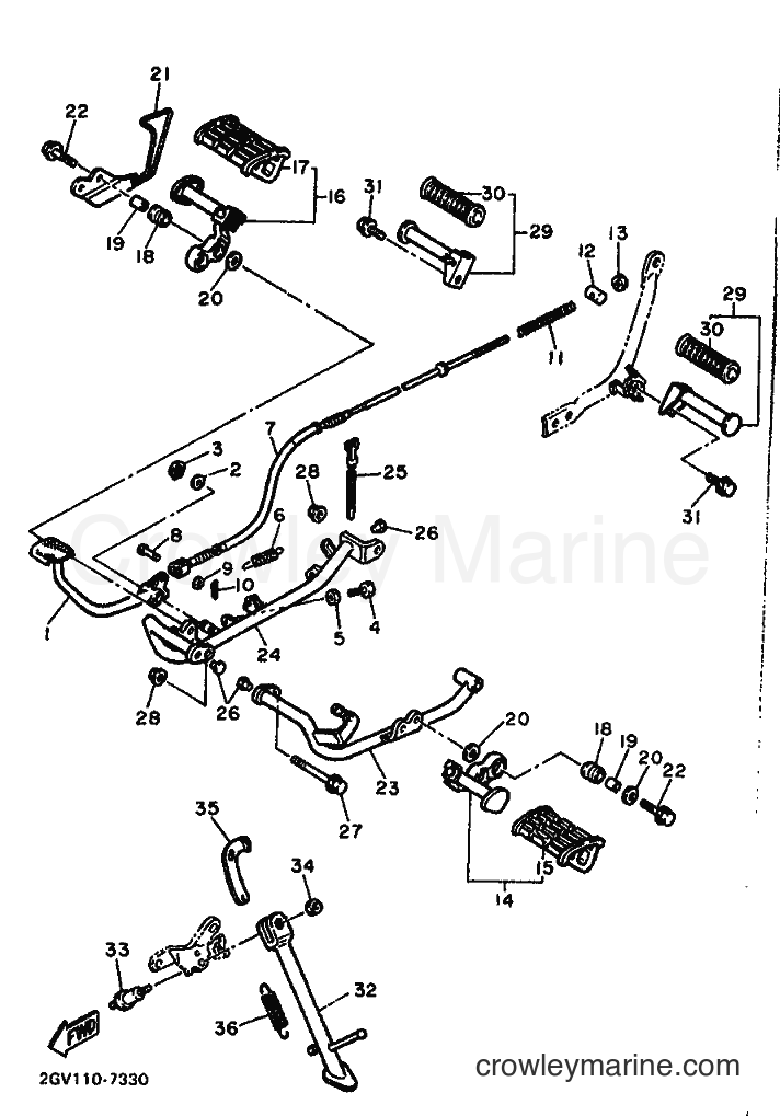 1988 Cruiser XV535 - XV535 (2YL) [99A] - STAND & FOOTREST