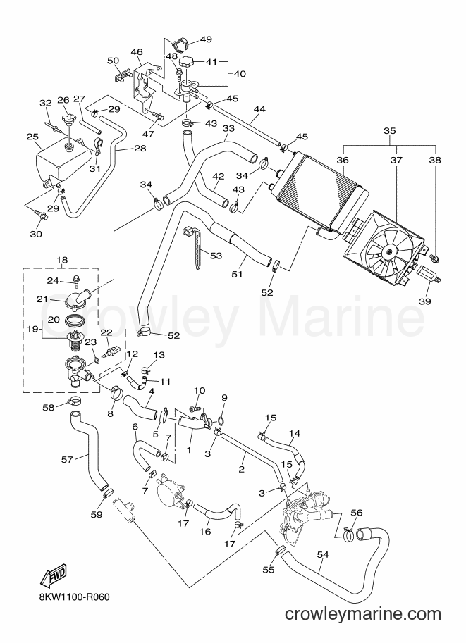 2016 Snowmobile VK10F - VK10F (8KW2) [020] - RADIATOR & HOSE