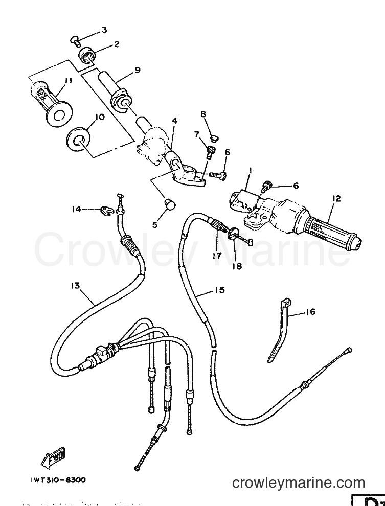 1986 Street Bike RD350LCF - RD350LCF (1WT) [99A] - STEERING HANDLE & CABLE