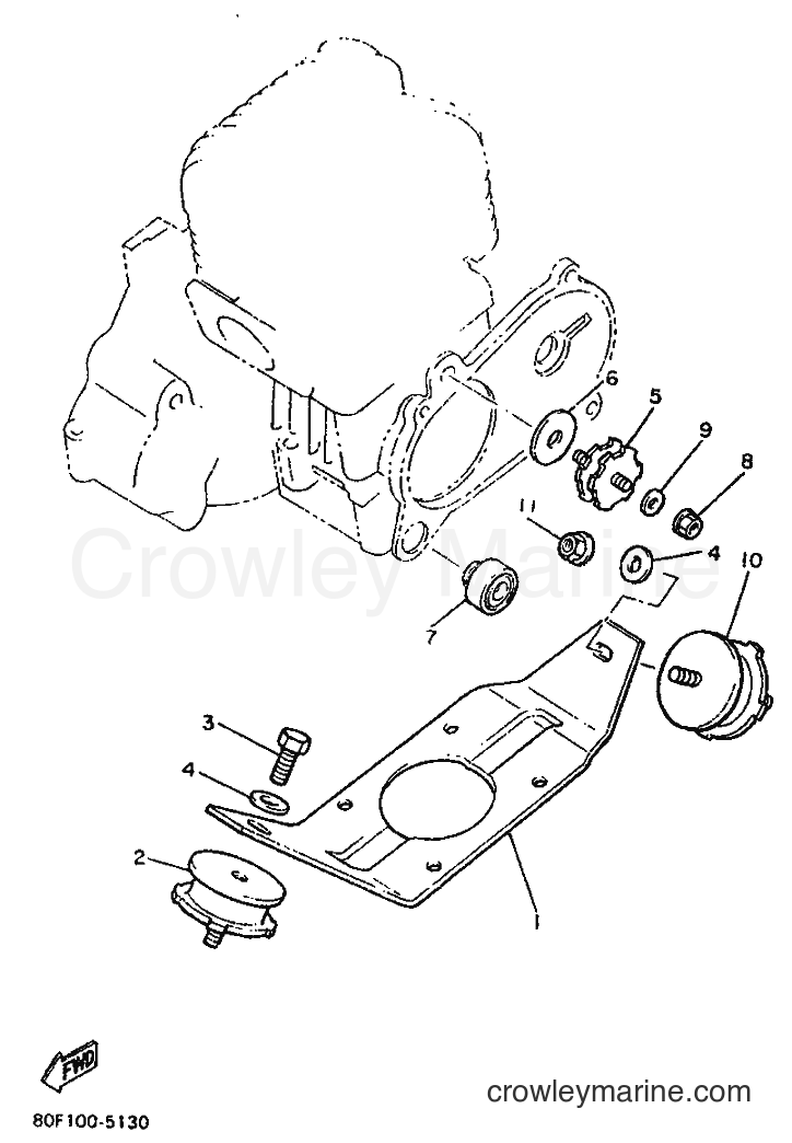 1996 Snowmobile BR250TK - BR250TK (81X) [999] - ENGINE BRACKET