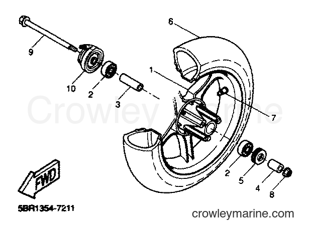 2001 Scooter YQ50 - YQ50 (5PU1) [020] - FRONT WHEEL