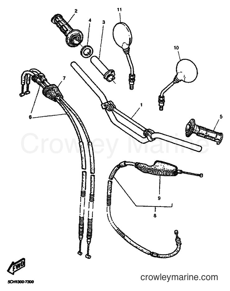 2001 Dirt Bike TT600R - TT600R (5CH4) [050] - STEERING HANDLE & CABLE