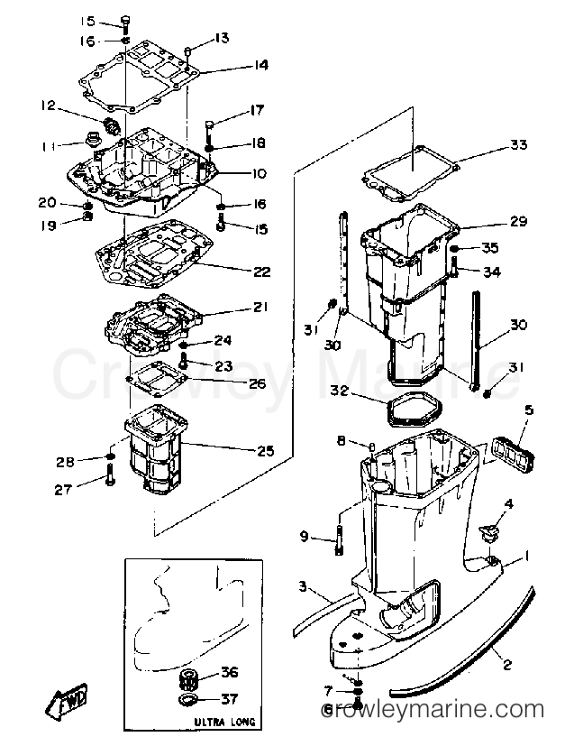Yamaha Motors 225TXRP - UPPER CASING