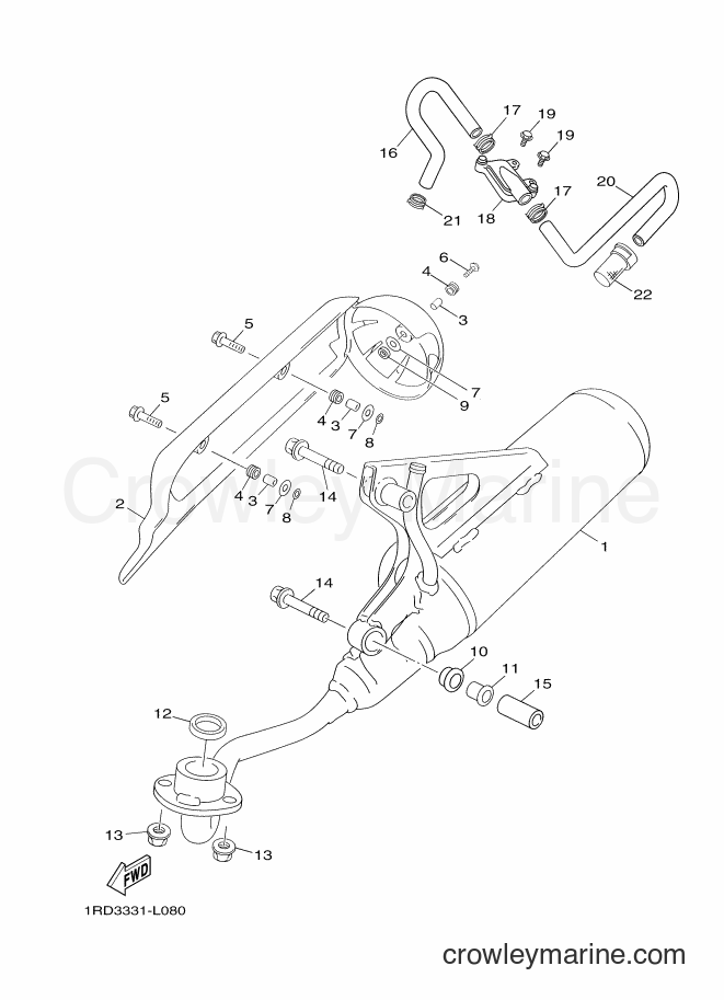 2012 Scooter YN50FM - YN50FM (1RD3) [010] - EXHAUST