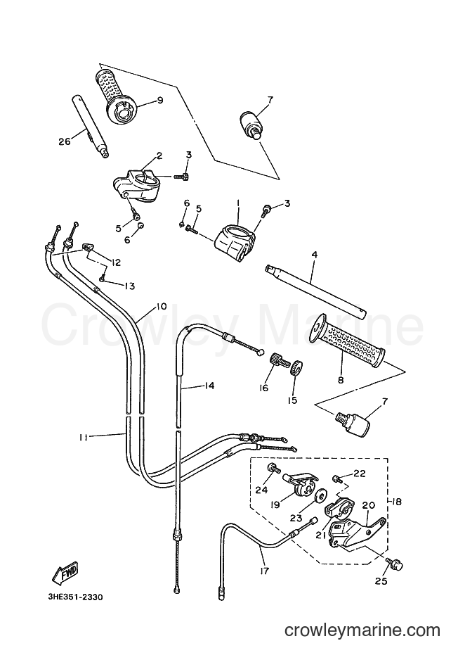 1992 Sport Bike FZR600 - FZR600 (3HE9) [999] - STEERING HANDLE & CABLE