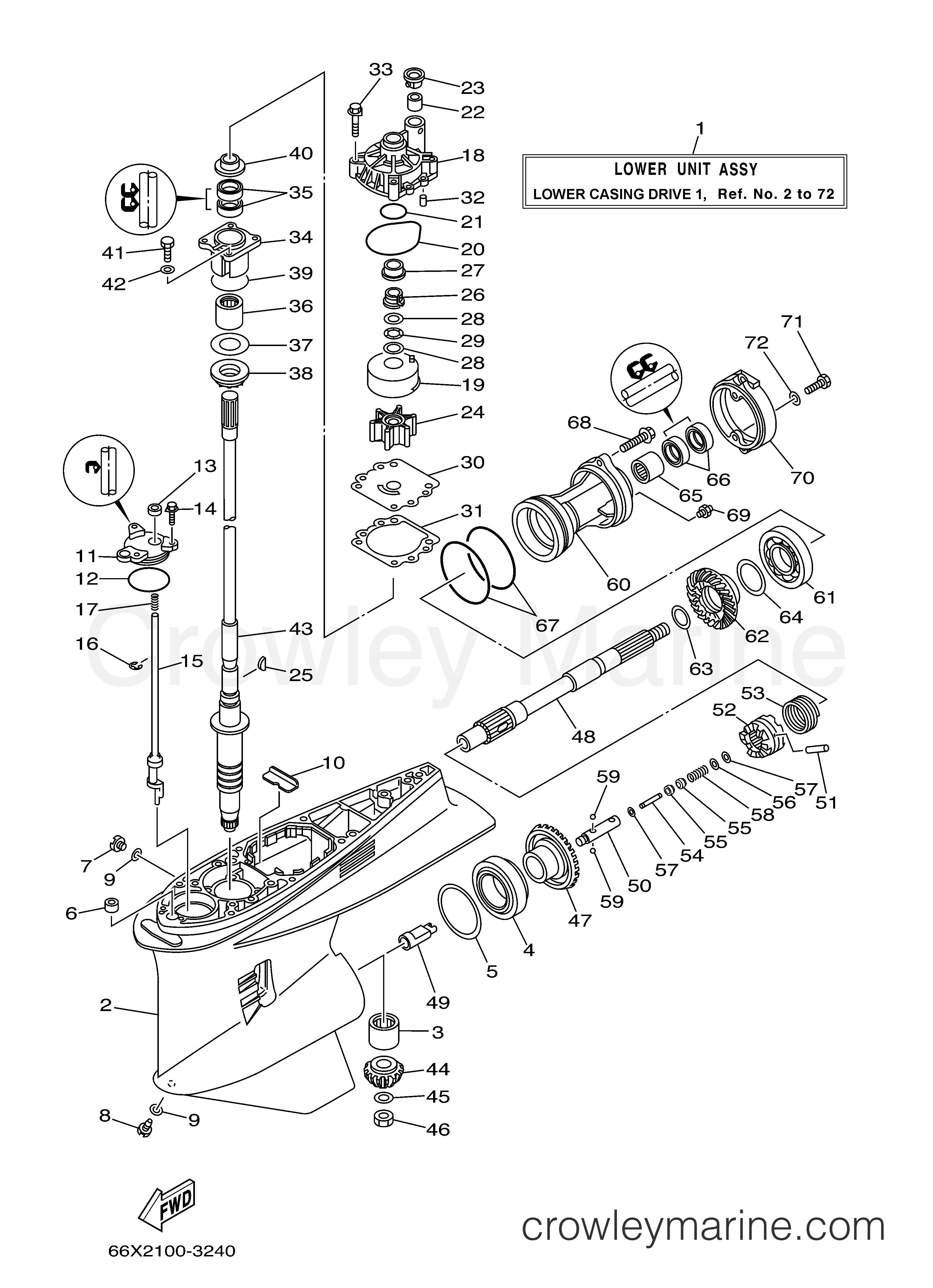 Yamaha Motors VX200TLRD - LOWER CASING DRIVE 1