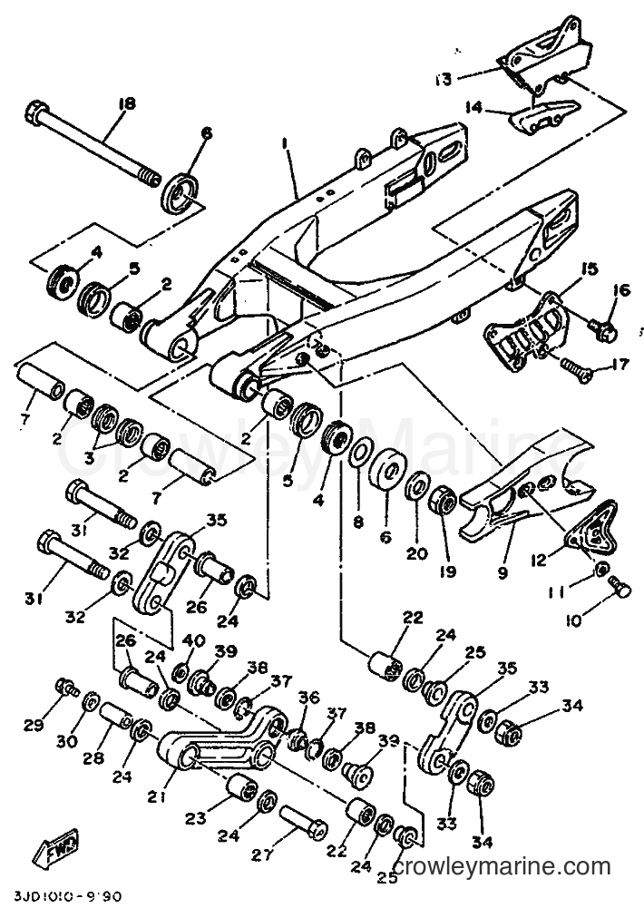 Yamaha Motors YZ125 (3JD1) [99A] - REAR ARM