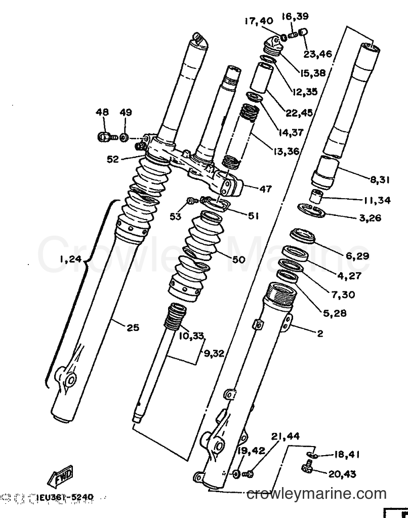 1986 Dirt Bike XT250 - XT250 (1EU) [999] - FRONT FORK