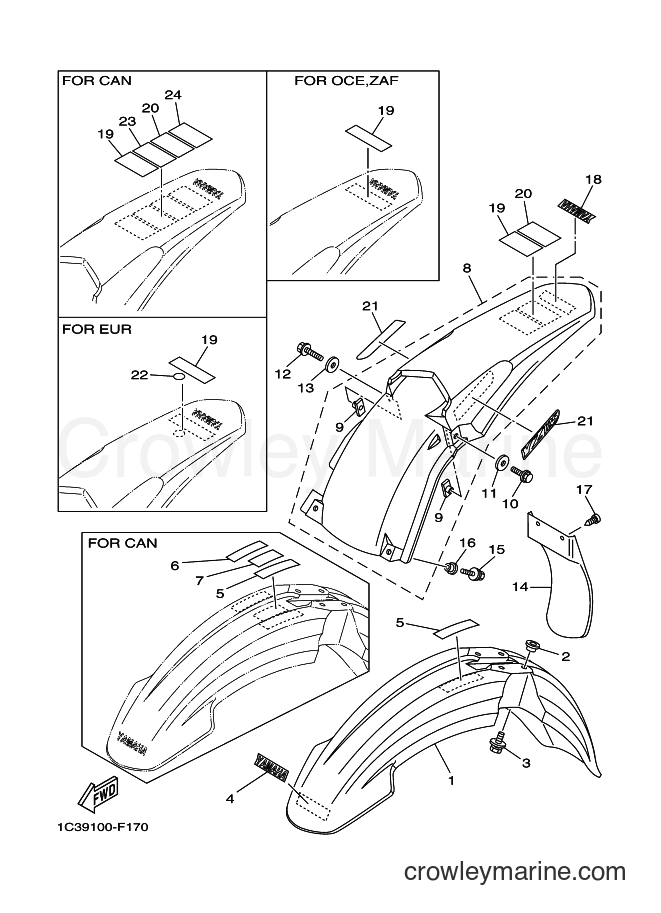 2007 Dirt Bike YZ125 - YZ125 (1C3A) [010] - FENDER