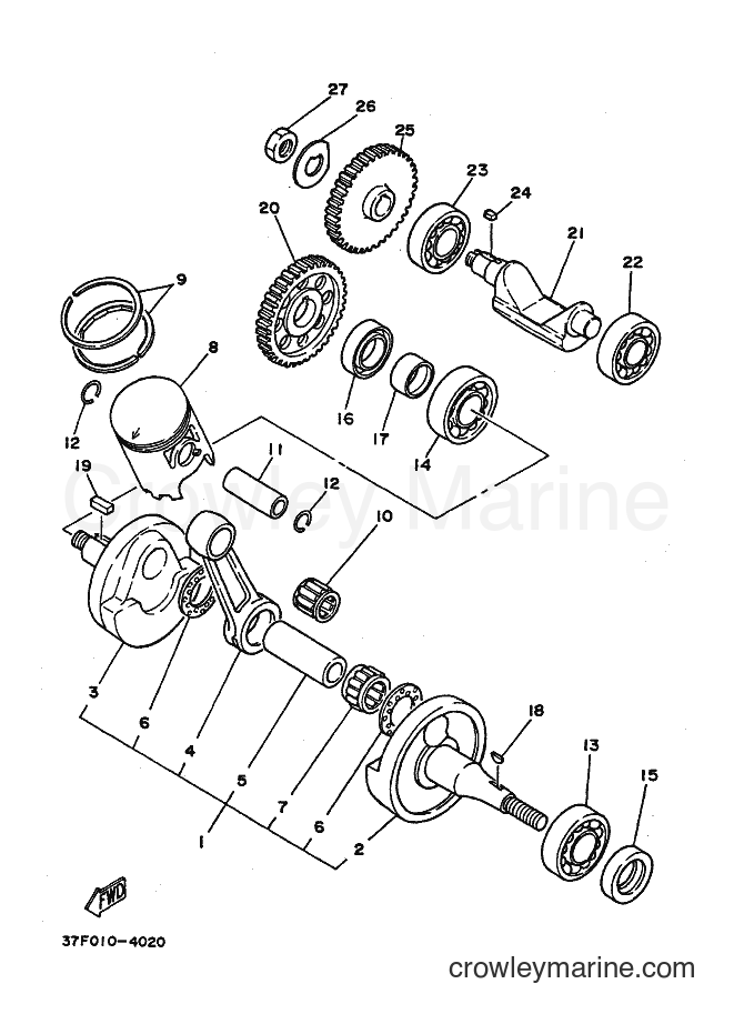 Yamaha Motors DT200U (40R0) [010] - CRANKSHAFT & PISTON