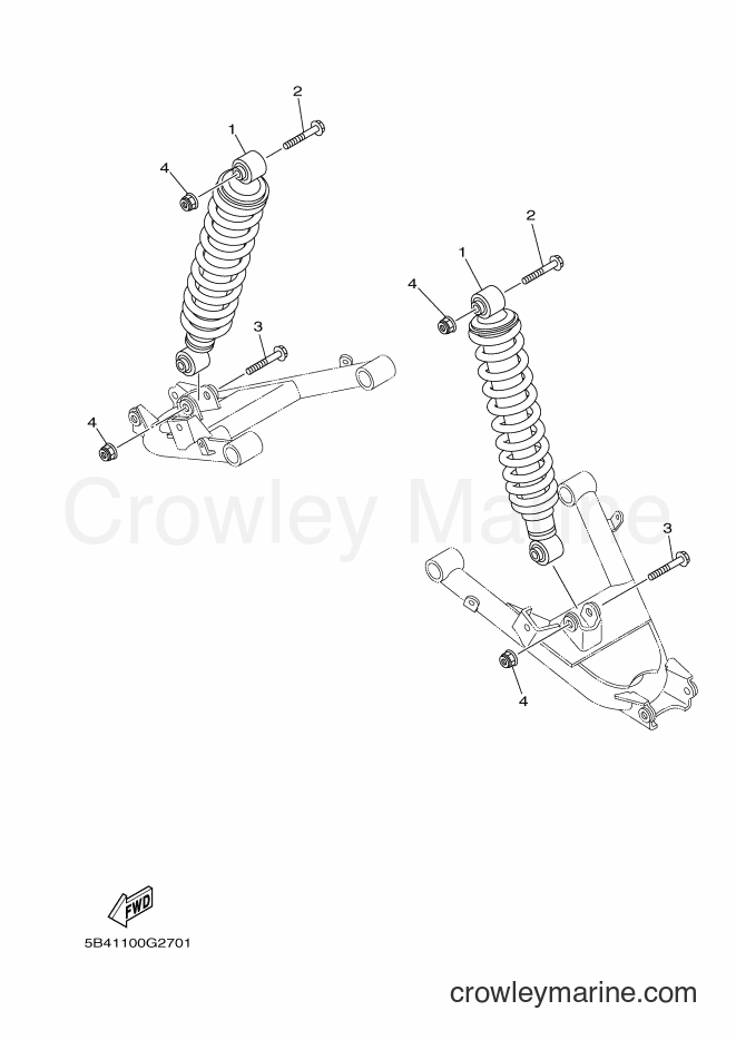 2008 ATV YXR700F - YXR700F (5B42) [010] - REAR SUSPENSION