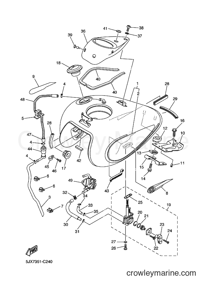 2004 Cruiser XVS125 - XVS125 (5JX7) [080] - FUEL TANK